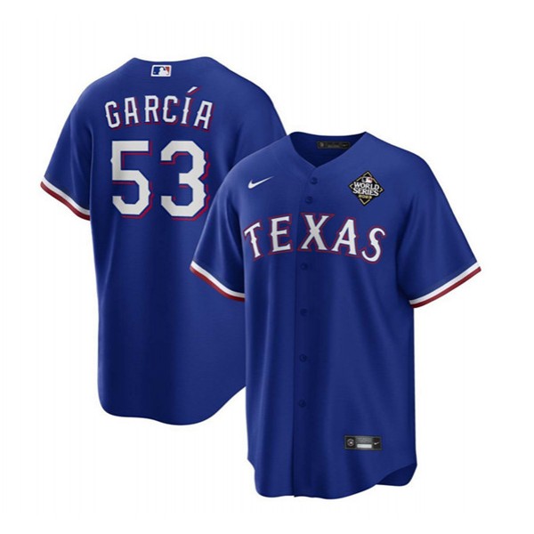 Texas Rangers #53 Adolis García Royal 2023 World Series Stitched Jersey