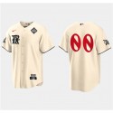 Texas Rangers Custom Cream 2023 World Series City Connect Stitched Jersey