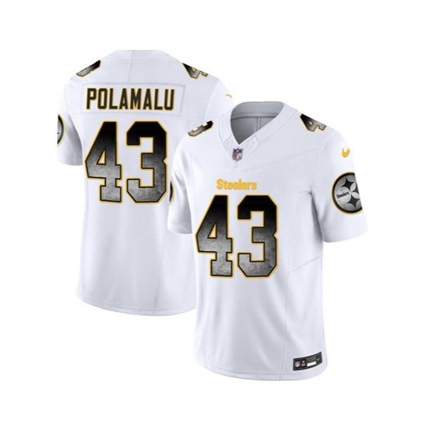 Pittsburgh Steelers #43 Troy Polamalu White 2023 F.U.S.E. Smoke Vapor Untouchable Limited Stitched Jersey
