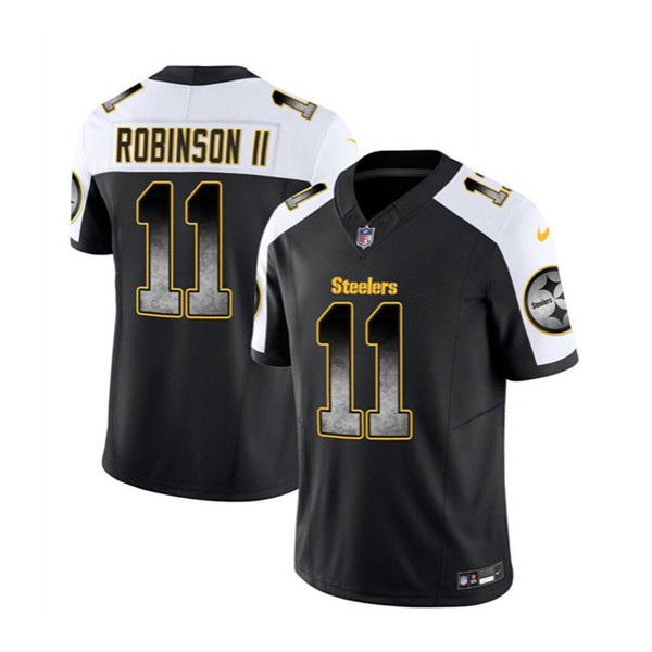 Pittsburgh Steelers #11 Allen Robinson II Black White 2023 F.U.S.E. Smoke Vapor Untouchable Limited Stitched Jersey