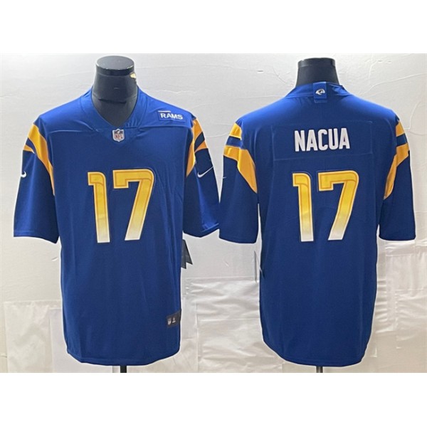 Los Angeles Rams #17 Puka Nacua Blue Vapor Untouchable Limited Stitched Jersey