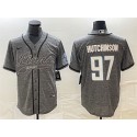 Detroit Lions #97 Aidan Hutchinson Gray Cool Base Stitched Jersey