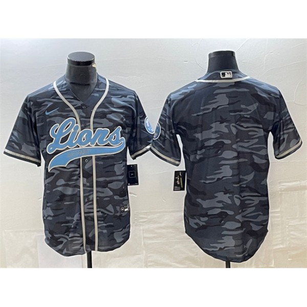 Detroit Lions Blank Gray Camo Cool Base Stitched Jersey