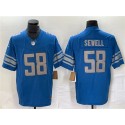 Detroit Lions #58 Penei Sewell Blue 2023 F.U.S.E. Vapor Untouchable Limited Stitched Jersey