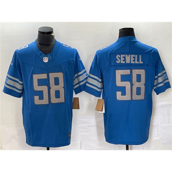 Detroit Lions #58 Penei Sewell Blue 2023 F.U.S.E. Vapor Untouchable Limited Stitched Jersey