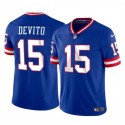 New York Giants #15 Tommy DeVito Royal 2023 F.U.S.E. Throwback Limited Stitched Jersey