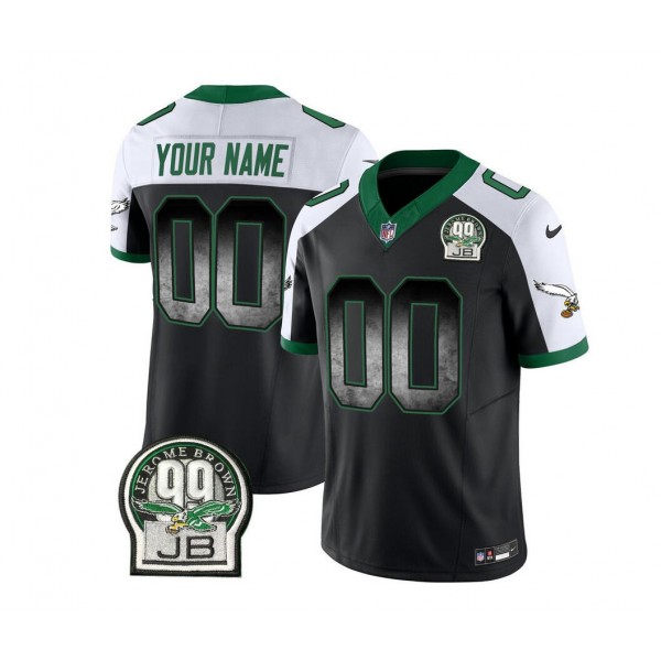 Philadelphia Eagles Custom Black White 2023 F.U.S.E. Throwback Vapor Untouchable Limited Stitched Jersey