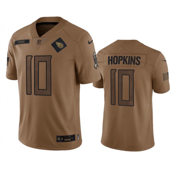 Tennessee Titans #10 DeAndre Hopkins 2023 Brown Salute To Service Stitched Jersey