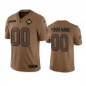 Green Bay Packers Custom Brown 2023 Salute To Service Limited Stitched Jersey