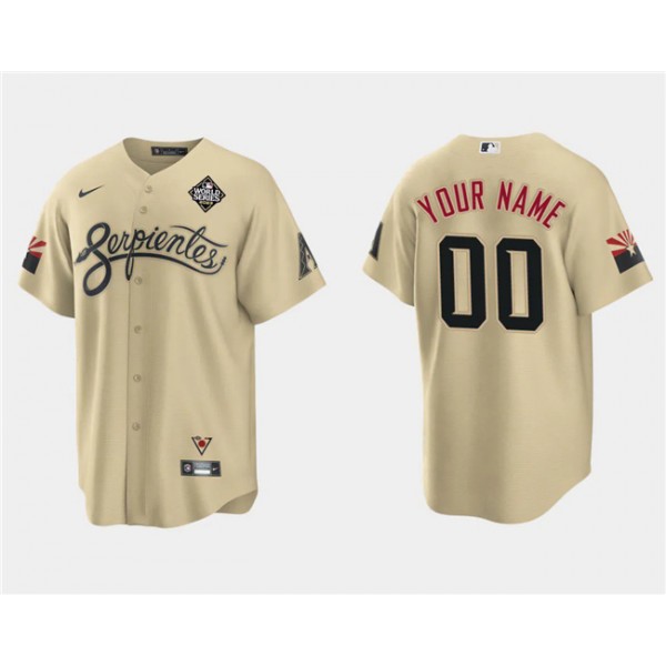 Arizona Diamondbacks Custom Gold 2023 World Series City Connect Cool Base Stitched Jersey