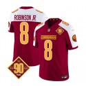 Washington Commanders #8 Brian Robinson Burgundy White 2023 F.U.S.E. 90th Anniversary Vapor Limited Stitched Jersey
