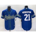 Seattle Seahawks #21 Devon Witherspoon Royal Throwback Cool Base Stitched Jersey