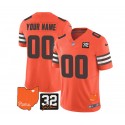 Cleveland Browns Custom Orange 2023 F.U.S.E. With Jim Brown Memorial Patch Vapor Untouchable Limited Stitched Jersey