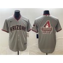 Arizona Diamondbacks Gray Team Big Logo Cool Base Stitched Jersey