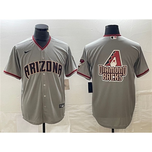 Arizona Diamondbacks Gray Team Big Logo Cool Base Stitched Jersey
