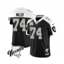 Las Vegas Raiders #74 Kolton Miller Black White 2023 F.U.S.E Nevada Silver Stat With 4-Star C Patch Stitched Jersey