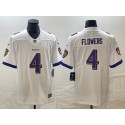 Baltimore Ravens #4 Zay Flowers White Vapor Untouchable Jersey