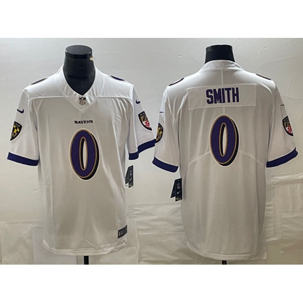 Baltimore Ravens #0 Roquan Smith White Vapor Untouchable Limited Stitched Jersey