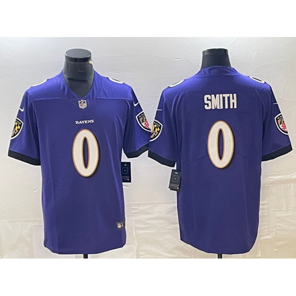 Baltimore Ravens #0 Roquan Smith Purple Vapor Untouchable Limited Stitched Jersey