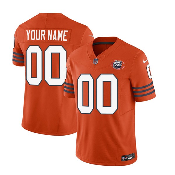 Chicago Bears Custom 2023 F.U.S.E. Orange Throwback Limited Stitched Jersey