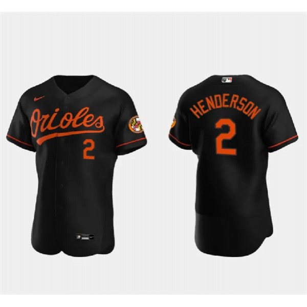 Baltimore Orioles #2 Gunnar Henderson Black Flex Base Stitched Jersey
