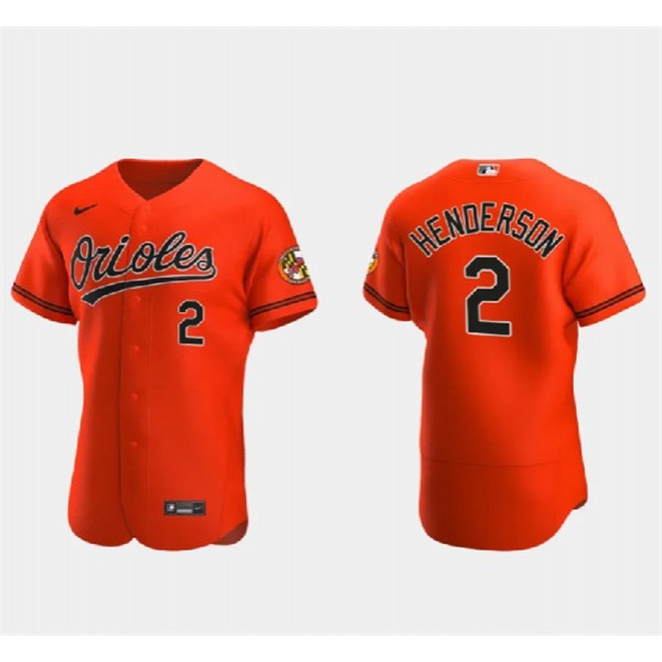 Baltimore Orioles #2 Gunnar Henderson Orange Flex Base Stitched Jersey