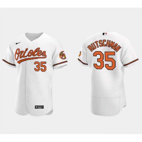 Baltimore Orioles #35 Adley Rutschman White Flex Base Stitched Jersey