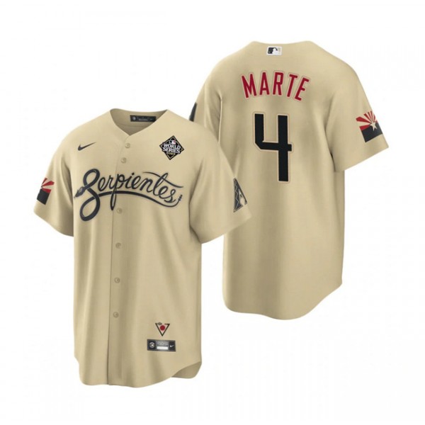 Arizona Diamondbacks #4 Ketel Marte Gold 2023 World Series City Connect Cool Base Stitched Jersey