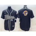 Los Angeles Rams Black Reflective Team Big Logo With Patch Cool Base Stitched Jersey