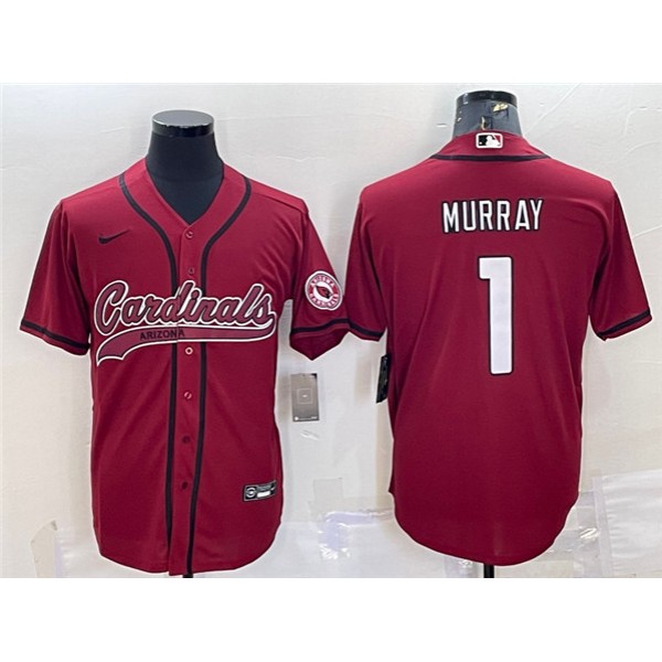 Arizona Cardinals #1 Kyler Murray Red With Patch Cool Base Stitched Jersey