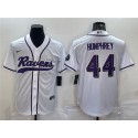 Baltimore Ravens #44 Marlon Humphrey White With Patch Cool Base Stitched Jersey