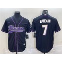 Baltimore Ravens #7 Rashod Bateman Black With Patch Cool Base Stitched Jersey