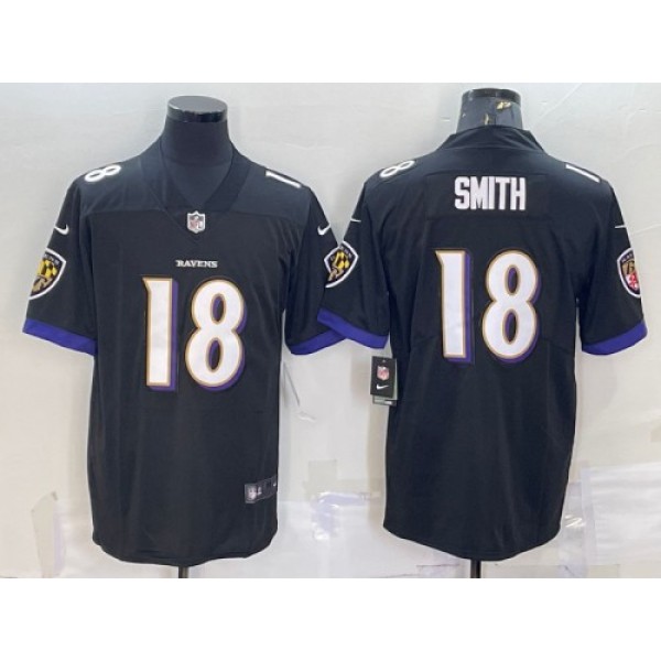 Baltimore Ravens #18 Roquan Smith Black Vapor Untouchable Limited Stitched Jersey