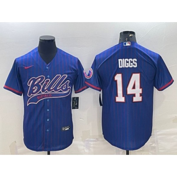 Buffalo Bills #14 Stefon Diggs Royal With Patch Cool Base Stitched Jersey