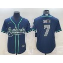 Seattle Seahawks #7 Geno Smith Navy With Patch Cool Base Stitched Jersey