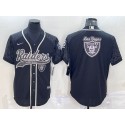 Las Vegas Raiders Black Reflective Team Big Logo With Patch Cool Base Stitched Jersey