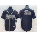 Denver Broncos Black Reflective Team Big Logo With Patch Cool Base Stitched Jersey