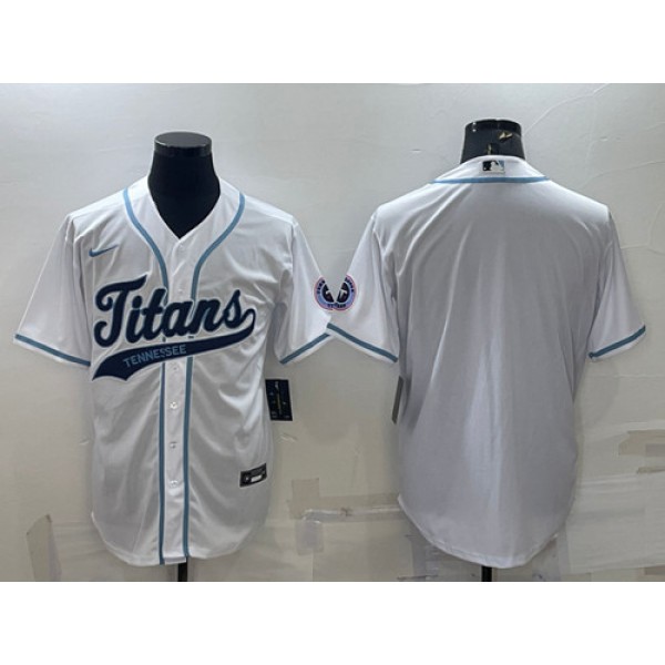 Tennessee Titans Blank White With Patch Cool Base Stitched Jersey
