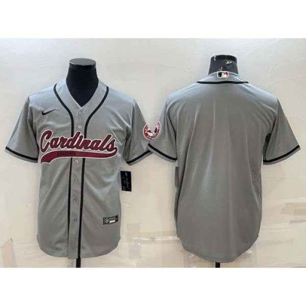 Arizona Cardinals Blank Gray With Patch Cool Base Stitched Jersey
