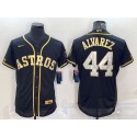 Houston Astros #44 Yordan Alvarez Black Gold Flex Base Stitched Jersey