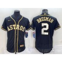 Houston Astros #2 Alex Bregman Black Gold Flex Base Stitched Jersey