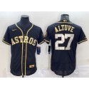 Houston Astros #27 Jose Altuve Black Gold Flex Base Stitched Jersey