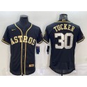 Houston Astros #30 Kyle Tucker Black Gold Flex Base Stitched Jersey