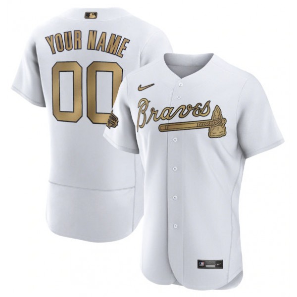 Atlanta Braves Custom White 2022 All-Star Flex Base Stitched Jersey