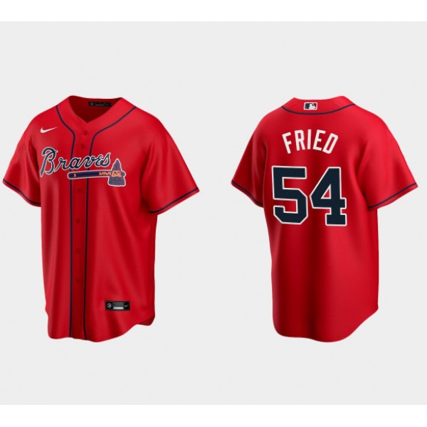 Atlanta Braves #54 Max Fried Red Cool Base Stitched Jersey