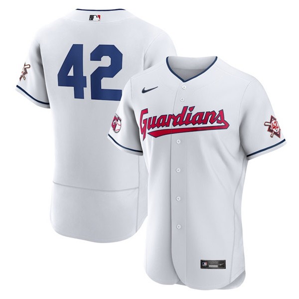 Cleveland Guardians #42 Jackie Robinson White Flex Base Stitched Jersey
