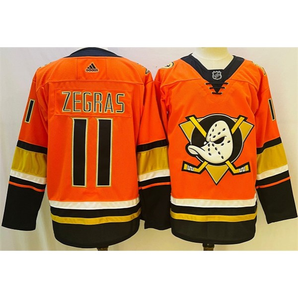 Anaheim Ducks #11 Trevor Zegras Orange Stitched Jersey