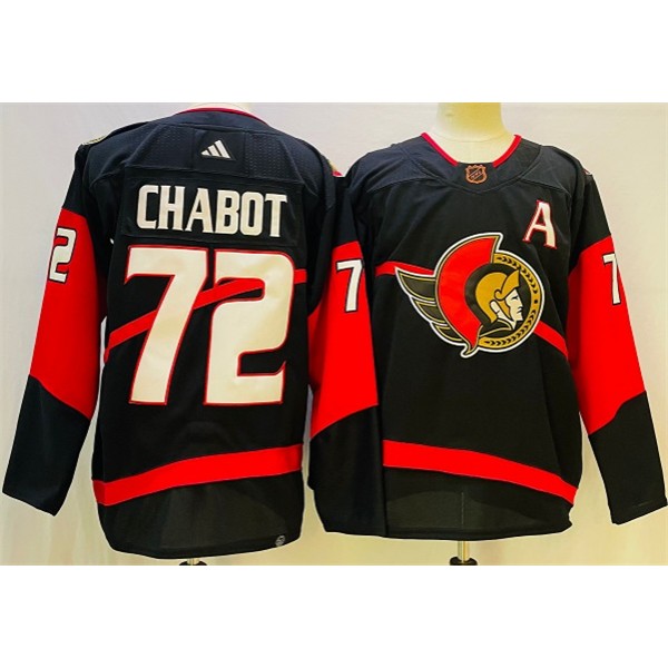 Ottawa Senators #72 Thomas Chabot Black Stitched Jersey