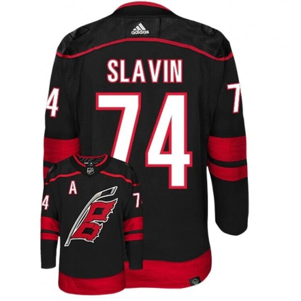 Carolina Hurricanes #74 Jaccob Slavin Black Stitched Jersey
