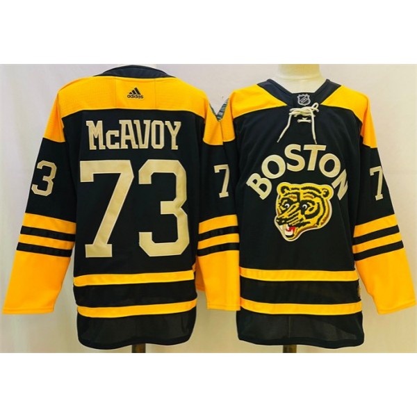 Boston Bruins #73 Charlie McAvoy Black Classic Primegreen Stitched Jersey